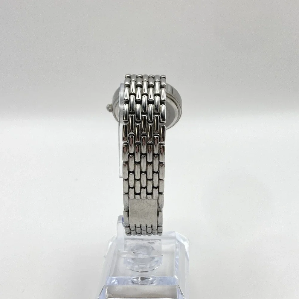 Armitron Now Women's Watch 28mm Silver Tone Crystals MOP Dial New Battery 6.75